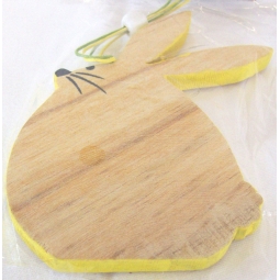 Yellow Easter Bunny Decoration Hanging Wooden Easter Bunny Plaque