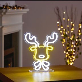 Neon Reindeer Light