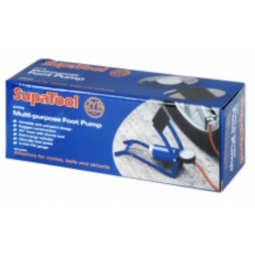 SupaTool Multi-Purpose Foot Pump - Adaptors for cycles, balls and airbeds