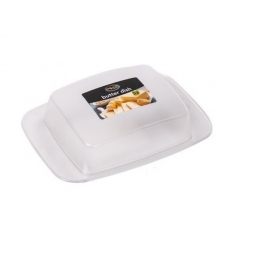 Royle Home Clear Plastic Butter Cheese Dish Tray Storage With Lid 17cm x 12cm