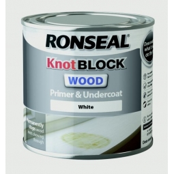 Ronseal Permanent Knot Block Wood Primer & Undercoat Knot Blocker - White 250ML