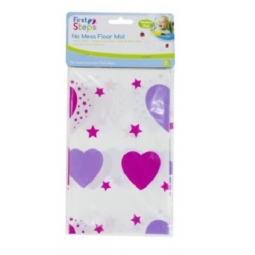 Pink Heart Childrens Toddler Easy clean No Mess Floor Mat Messy Play Mat