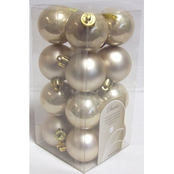 16 Mini Pearl Gold Baubles