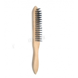 Heavy Duty Wooden Handle Steel Wire Brush 4 Rows Of 15 Wires 11.5 Inch DIY