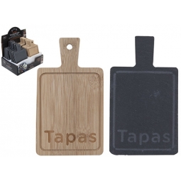 Mini Tapas Serving Board Slate & Bamboo Wood Taster Cheese Snack Tray