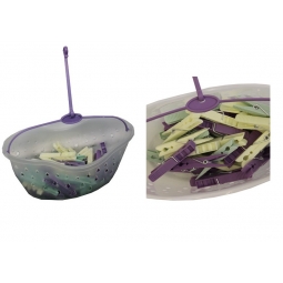 Washing Line Peg Basket With 36 Plastic Clothes Pegs Hanging Washing Line Pegs