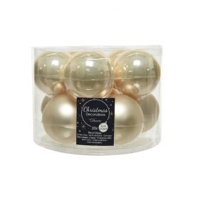 10 Pearl Gold Glass Baubles