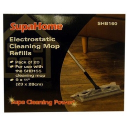 SupaHome Electrostatic Cleaning Floor Mop Refills 20 Pack 23cm x 28cm