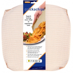Quickachips Non Stick Oven Mesh Tray Ideal For Chips Pizza Wedges - Natural