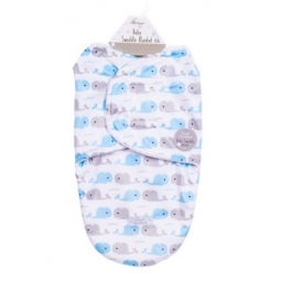 Blue & Grey Cute Whale Super Soft Mink Baby Swaddle Blanket Wrap Newborn