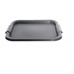 Plastic Silver Rectangle Serving Drinks Dinner Plate Lap Tray 41cm x 31cm