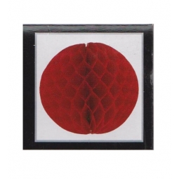 Red Paper Honeycomb Ball Hanging Christmas Decoration - Red 20cm Wide Approx
