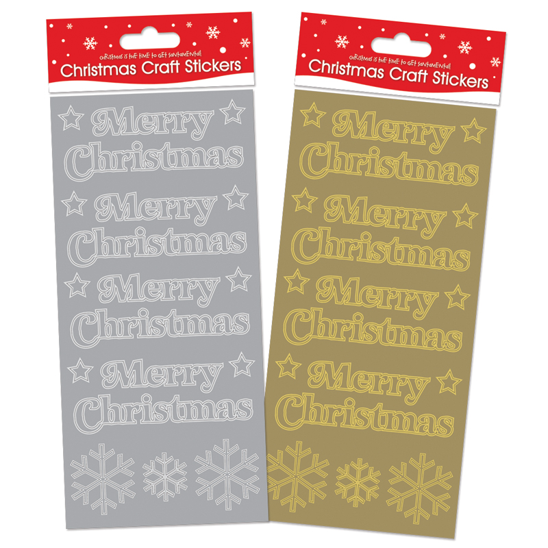 Christmas Craft Stickers Merry Christmas Stickers Star Snowflakes