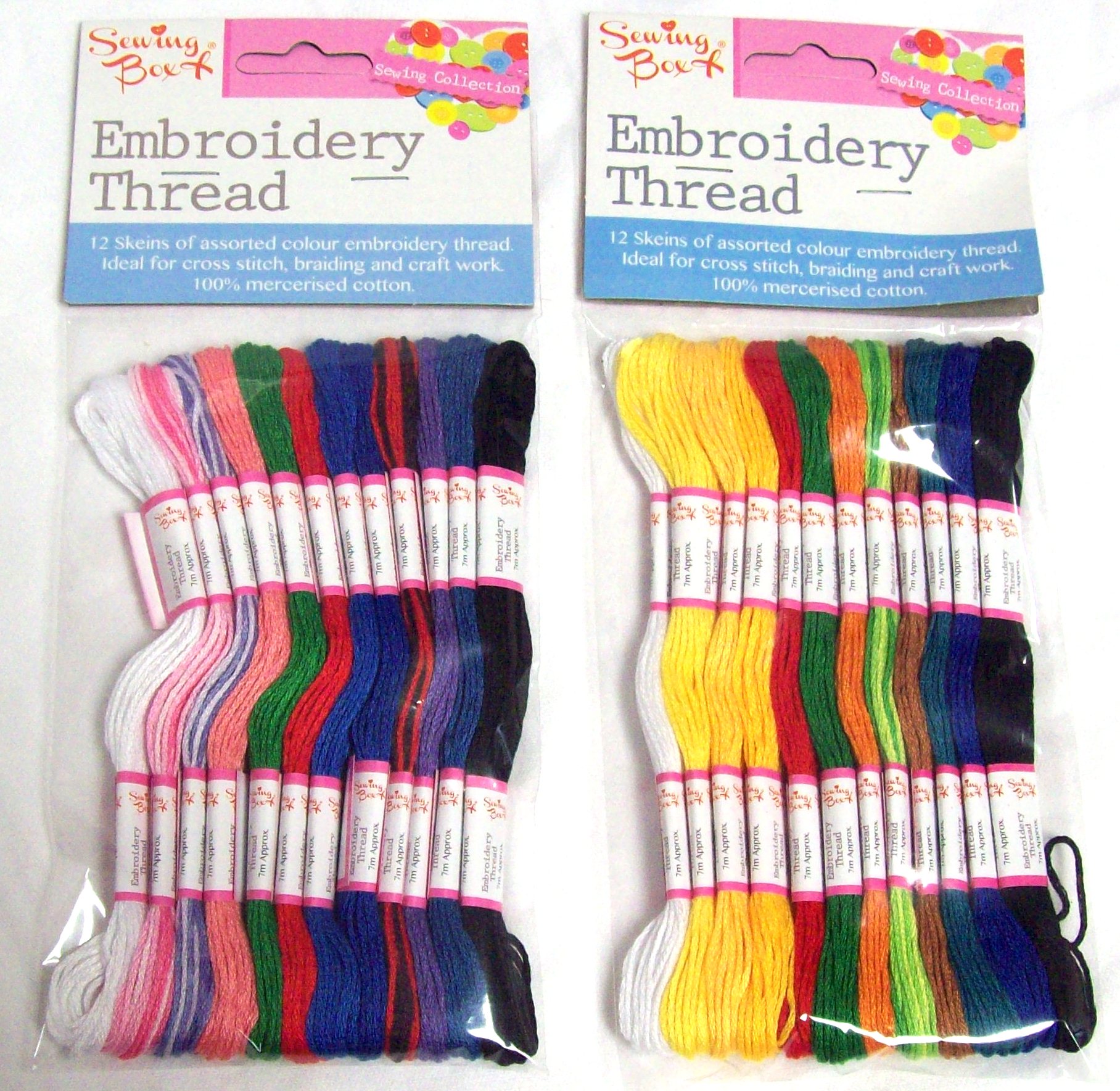 Skeins Of Assorted Colour Embroidery Thread Pale & Dark 100% Cotton Sewing