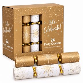24 Gold Party Crackers