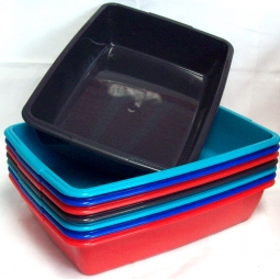 Whitefurze 40cm Medium Size Plastic Cat Litter Tray Home Tidy Tray Assorted