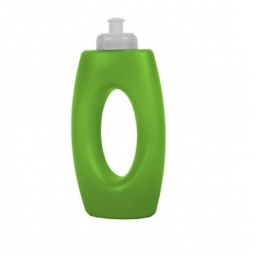 Green Coloured Plastic Sports Cap Drinking Bottle With Handle Water Juice 400ml