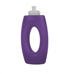 Purple Coloured Plastic Sports Cap Drinking Bottle With Handle Water Juice 400ml