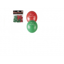 Christmas Balloons - 15 Merry Christmas Red & Green Balloons 551/372