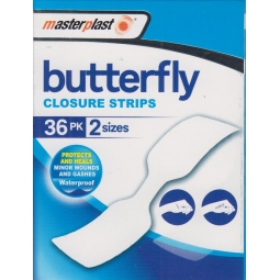 Masterplast 36 Butterfly Skin Closure Strips Plasters Waterproof Wound Gashes