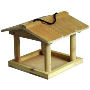 Natures Market Hanging Wooden Bird Table Wild Bird Garden Feeding Station
