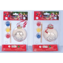 Paint Your Own Christmas Tree Bauble With Paints Santa Or Snowman 7cm