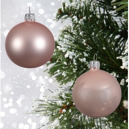 10 Blush Pink Glass Baubles