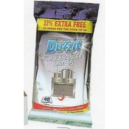 40 Duzzit Stainless Steel Cleaing Wipes, Kitchen cookers etc