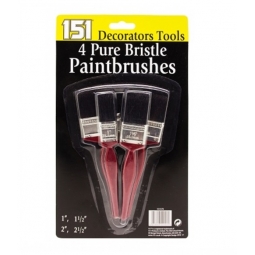 4 Pk Paint Brush Set Value Pure Bristle Decorating Brushes 1
