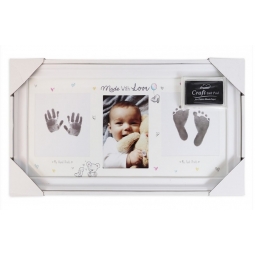 Baby Keepsake Hand Print & Foot Print Photo Fame With Ink Pad Made With Love