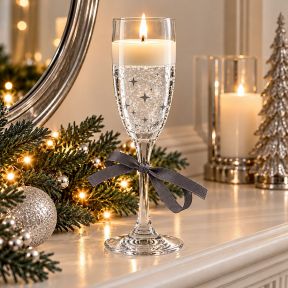 Silver Champagne Candle