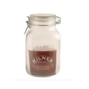 1.5L Litre Square Kilner Clip Top Glass Food Storage Jar Canister Preserver Pot