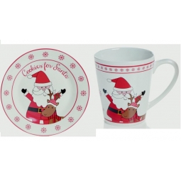 Premier Kids Christmas Eve Plate & Mug Set Cookies Milk For Santa - Santa Design
