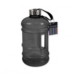 Black Extra Large Sports Drinking Water Bottle 2.2 Litre With Handle Gym Hiking