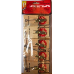 Pest-Stop Pack Of 5 Wooden Mouse Traps - Easy To Set Up - Reliable Economical