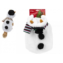 Small Plush Snowman Pet Dog Christmas Outfit Coat Jacket Body Warmer 30cm 12 Inch