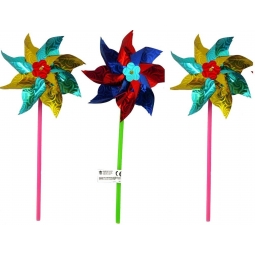 Holographic 15cm Garden Windmill - Assorted Colours