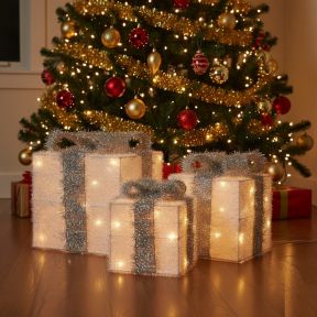 Silver & White Lit Parcels