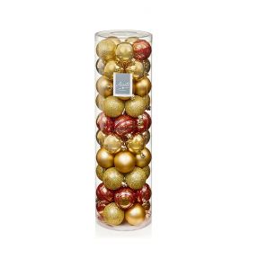 50 Gold & Red Baubles