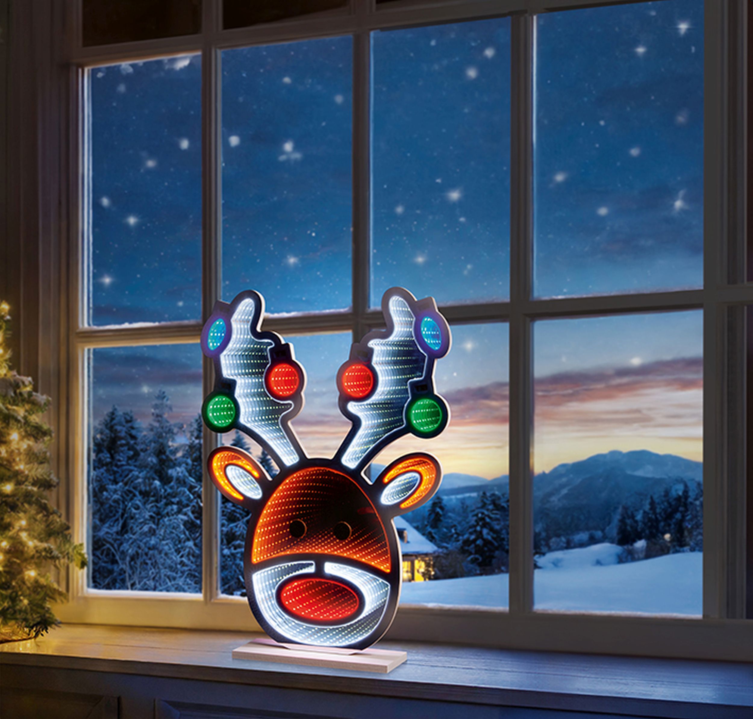 Reindeer Infinity Mirror 60cm