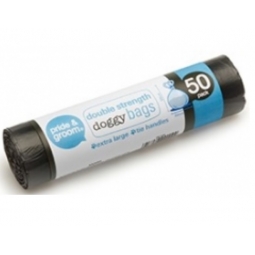 Pride & Groom 50 Extra Large Double Strength Doggy Waste Poo Bags Tie Handle