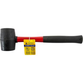 Marksman Rubber Camping Paving Laying Mallet Hammer Fibre Glass Shaft 16oz 453g