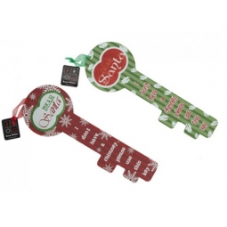 Large Novelty Wooden Magic Glitter Santa Door Key No Chimney 