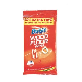 Duzzit Wood Floor Wipes - 18 Extra Large Wipes for use on laminate & wood floors