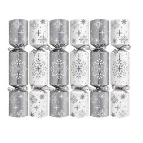 6 Mini Silver Snowflake Crackers