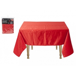 Red Poinsettia Emobossed Christmas Tablecloth Cover Rectangle 132cm x 178cm