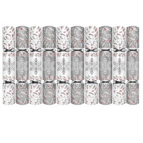 10 Silver Snowflake Crackers