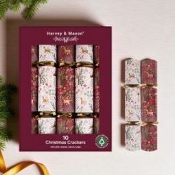 10 Burgundy Reindeer Crackers