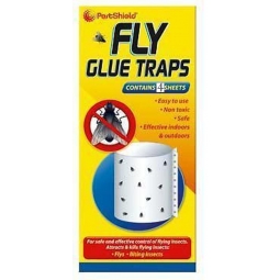 Pestshield Fly Glue Traps 4 Sheets Non Toxic For indoors Outdoors Insect Catcher