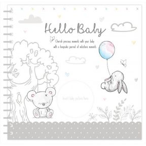 Hugs & Kisses Baby Record Book Neutral Design 22.5x22.5cm Wire Bound